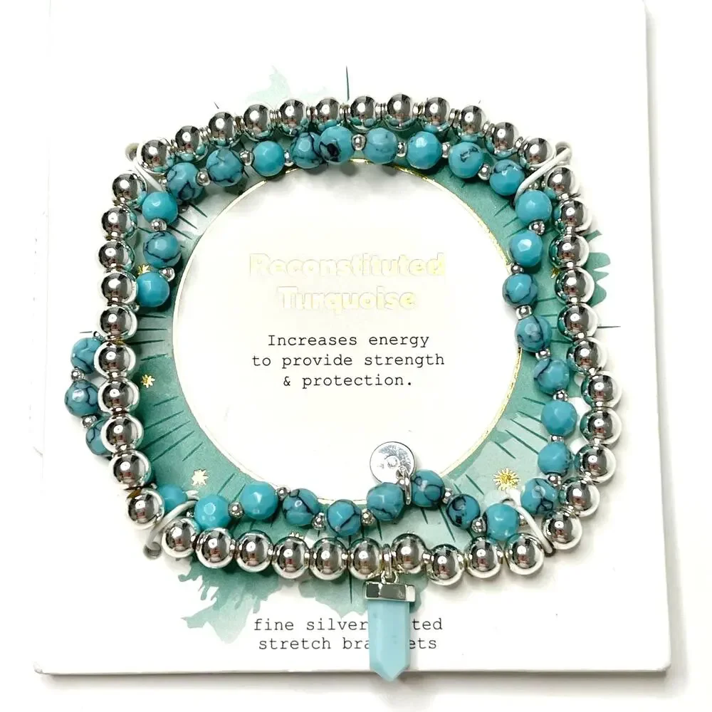 LA Rocks Reconstituted Turquoise Bracelet NEW